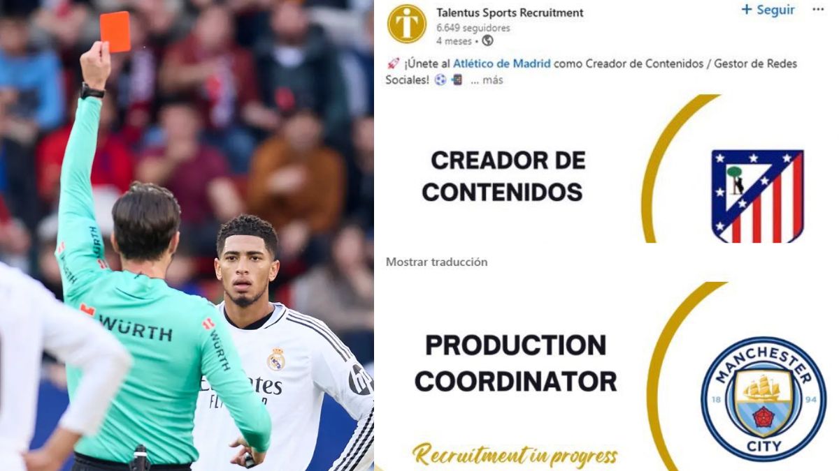 Munuera Montero y su empresa poniendo en LinkedIn que trabaja con Atlético y City