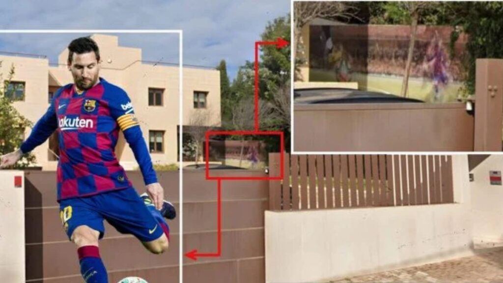 Munuera Montero tapa un mural dedicado a Messi en su mansión El mural en la casa de Munuera Montero