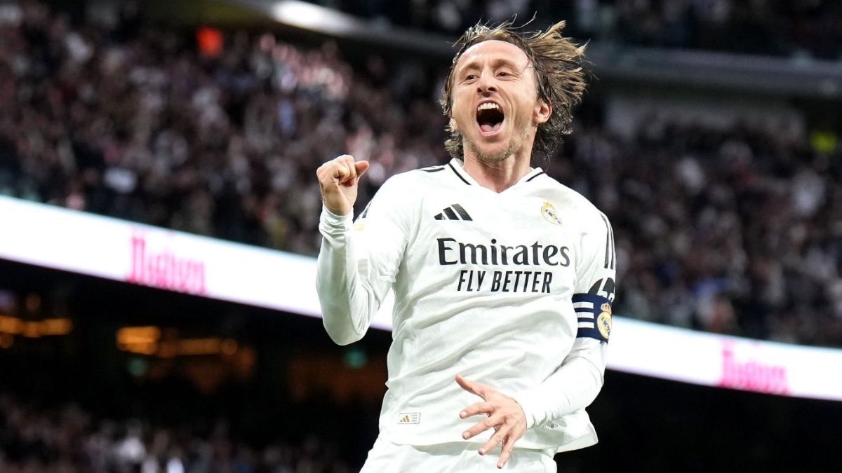 Modric celebrando su gol al Girona (Getty)