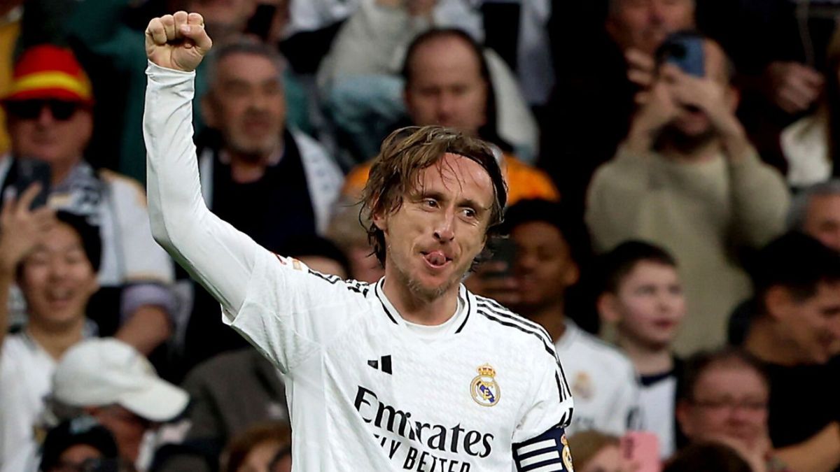 Modric celebrando un gol
