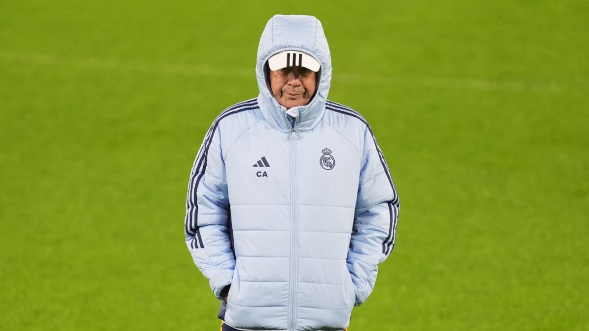 Ancelotti en el entrenamiento