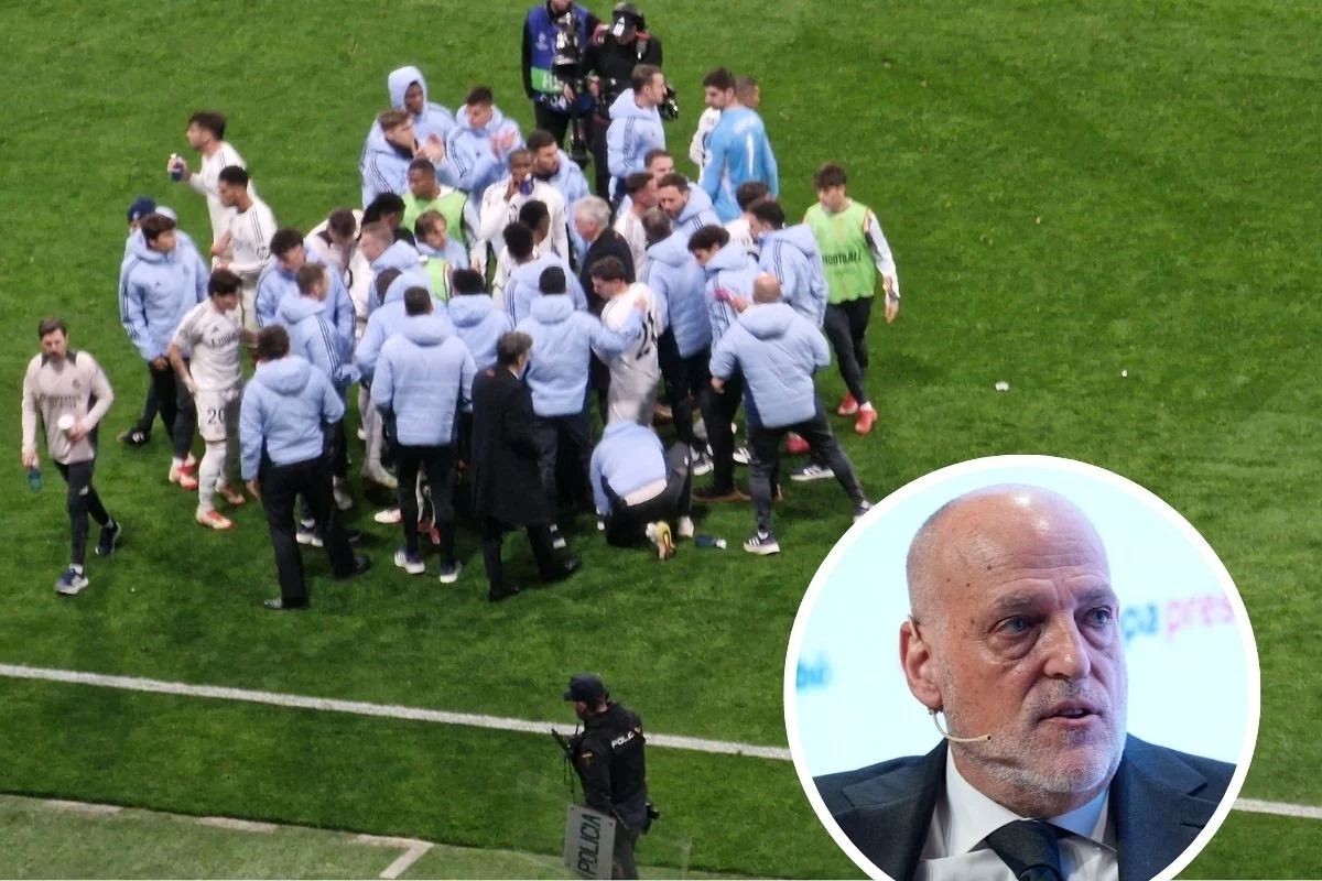 Tebas en un círculo y madridistas en corrillo