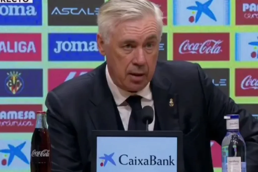 Ancelotti en sala de prensa de La Cerámica