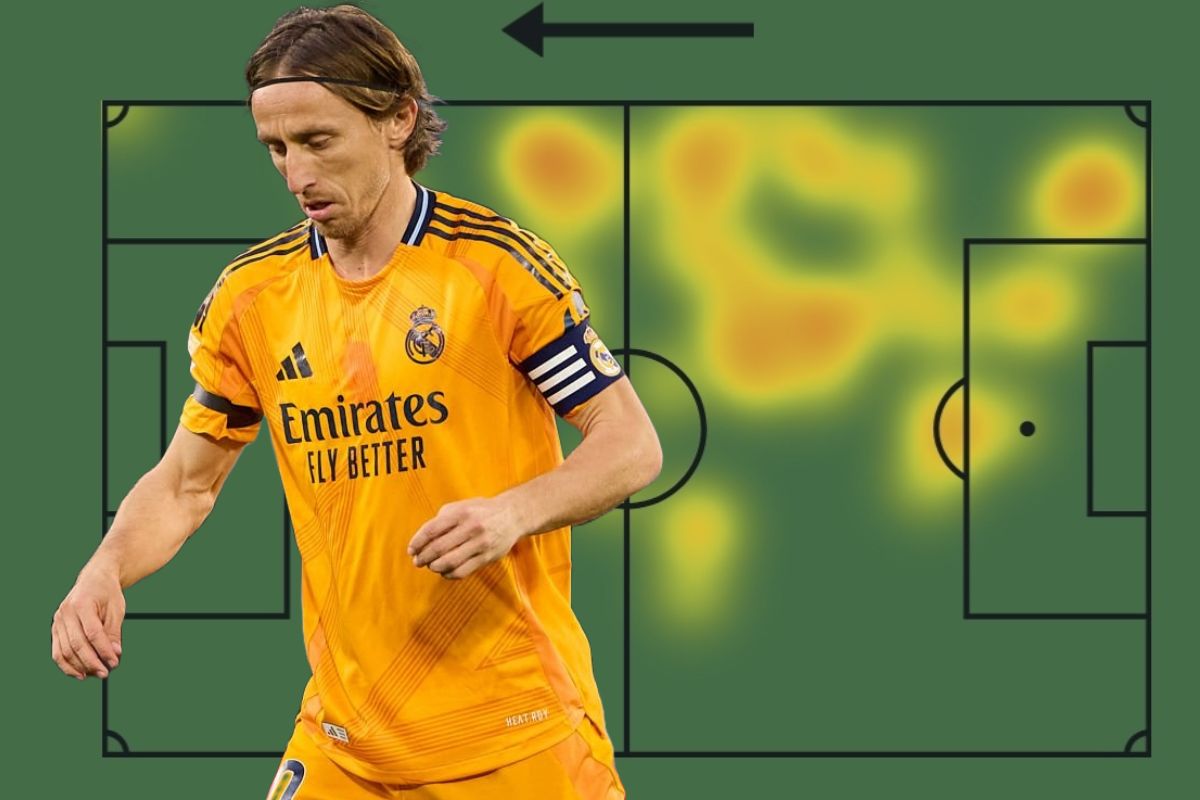 Modric en el Villamarín y mapa de calor