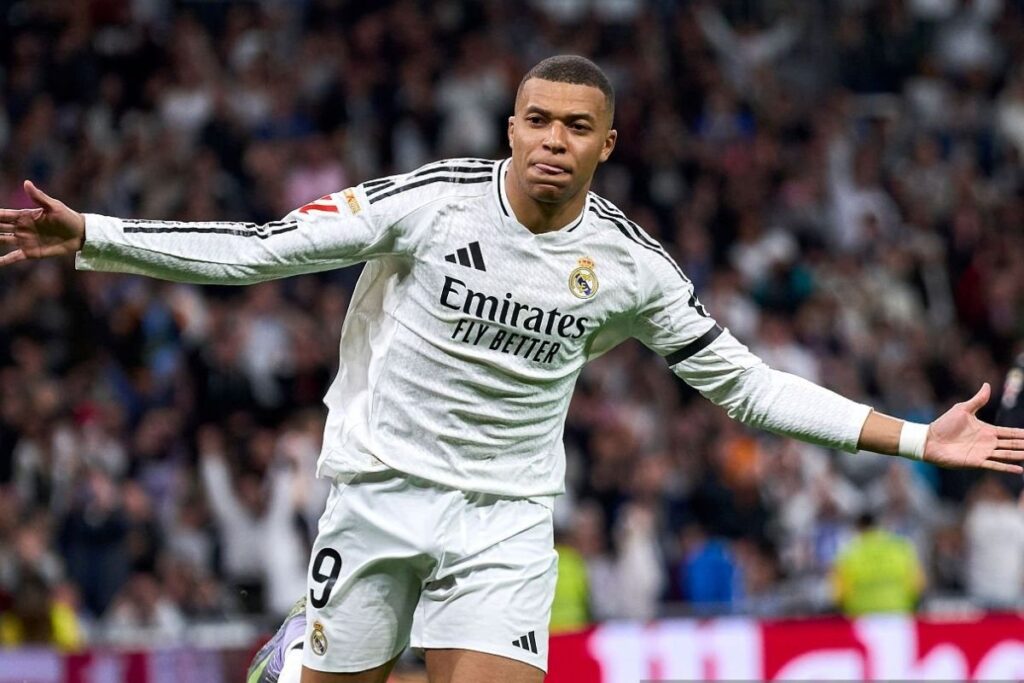 Mbappé celebrando su gol al Leganés
