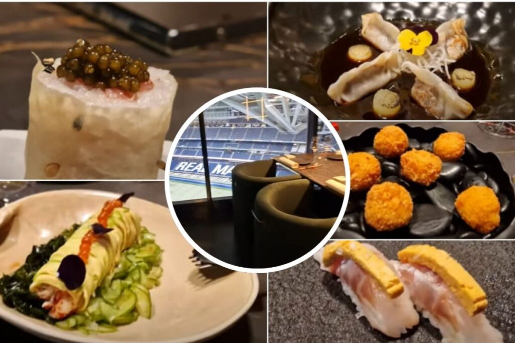 Los menús y las vistas del Bernabéu en el restaurante