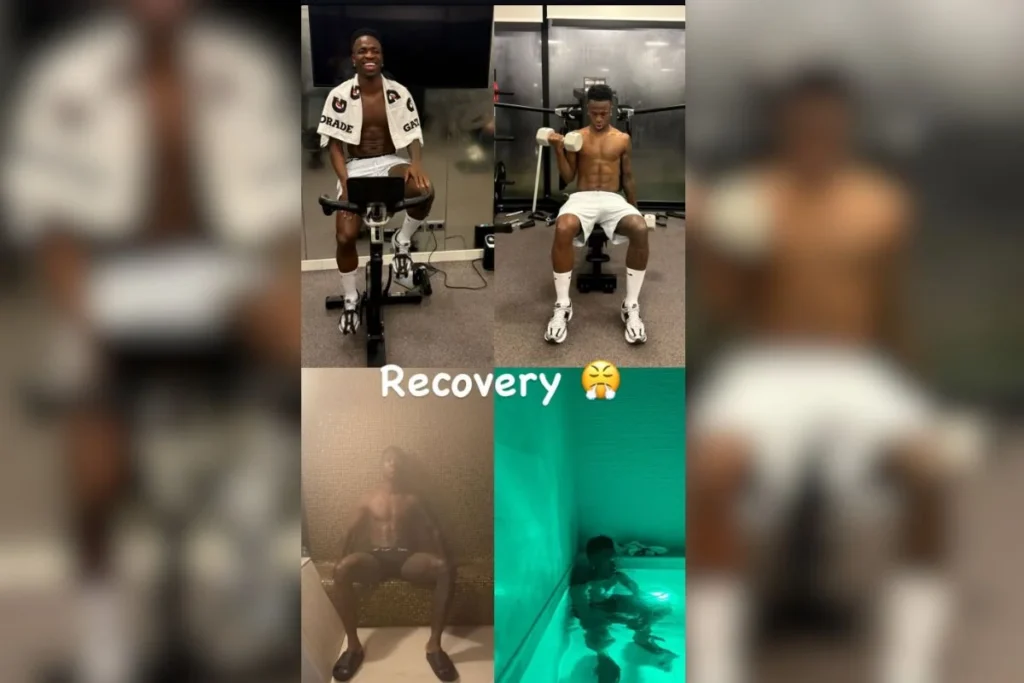 La stories que subió Vinicius ejercitándose en casa