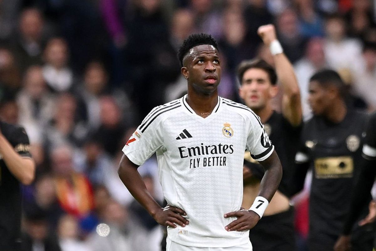 Vinicius, tras el gol del Valencia estando serio