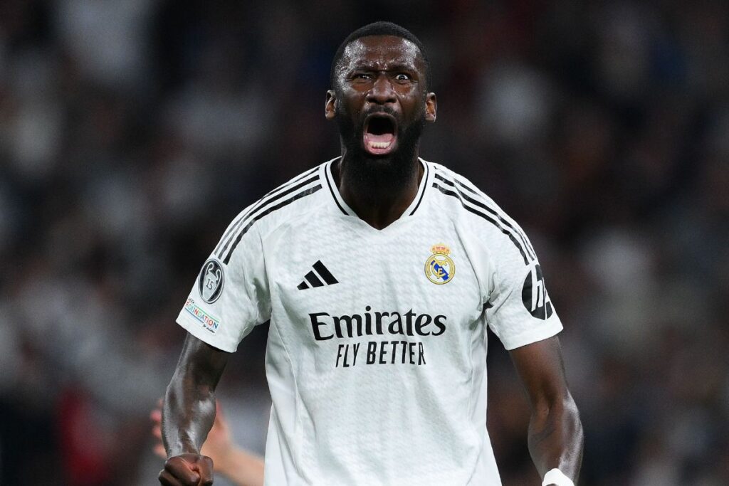 Rüdiger celebrando un gol en el Bernabéu