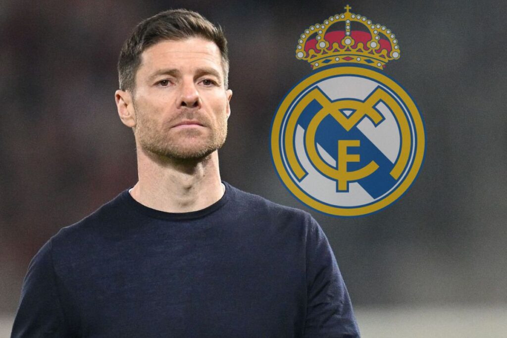 El Leverkusen confirma el pacto con Xabi Alonso y el Real Madrid Xabi Alonso con escudo del Real Madrid