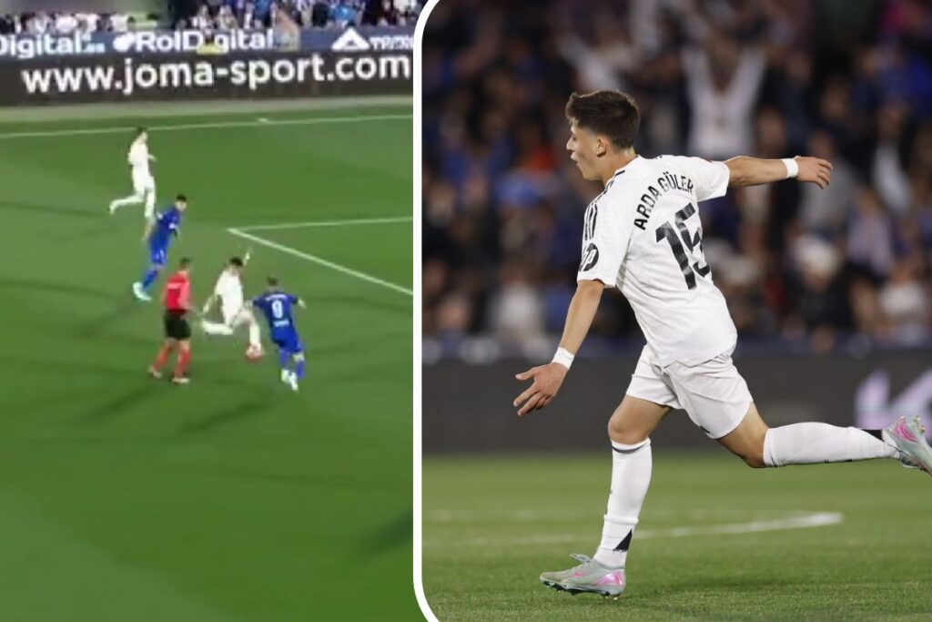 El chut de Arda y su celebración en Getafe