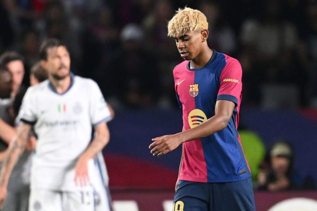 Barça 3-3 Inter: la semifinal se decidirá en Milán Lamine Yamal cabizbajo ante el Inter