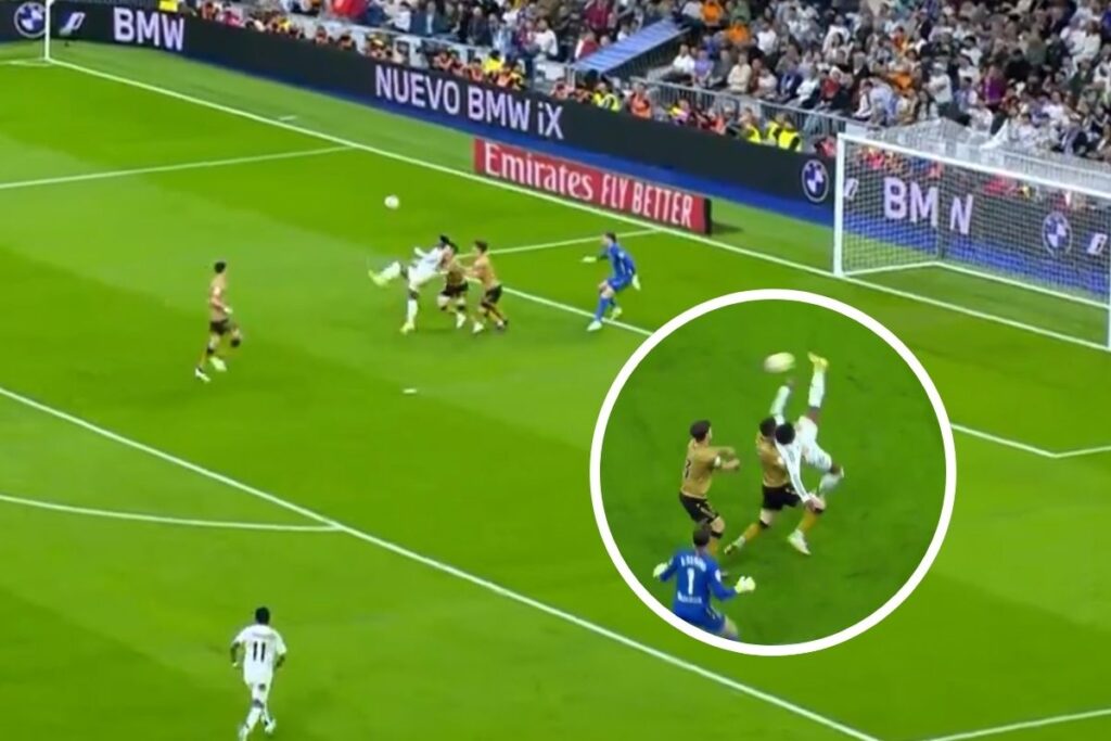 La chilena de Endrick en el Bernabéu y un círculo con zoom a la jugada