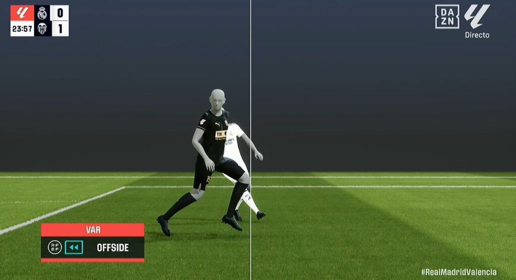 El fuera de juego semiautomático del Real Madrid-Valencia