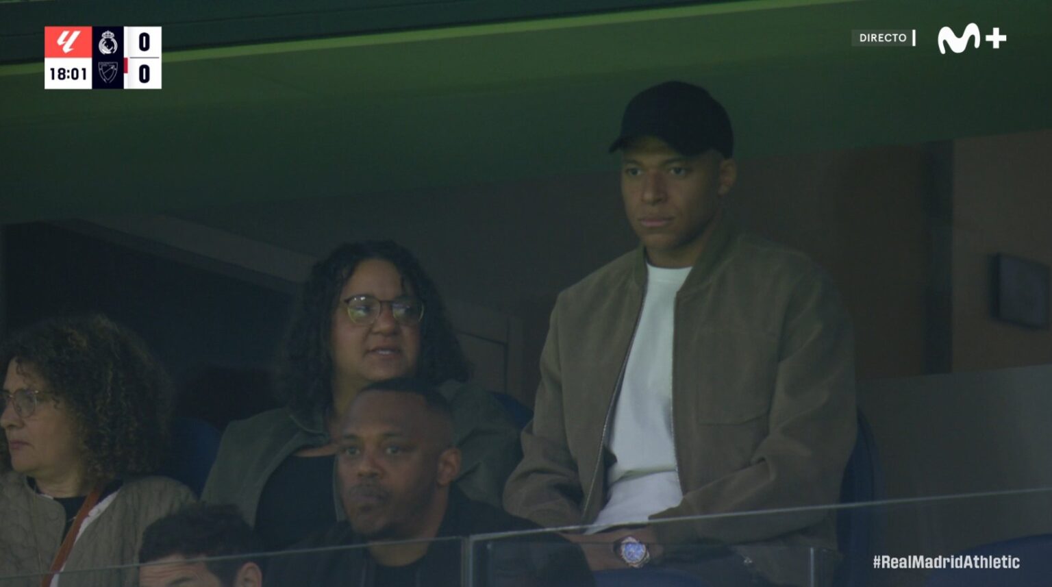 Mbappé en el palco del Bernabéu