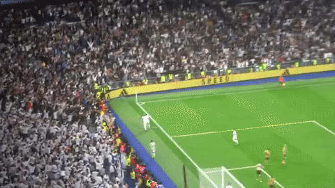 El Bernabéu en un gol del Real Madrid