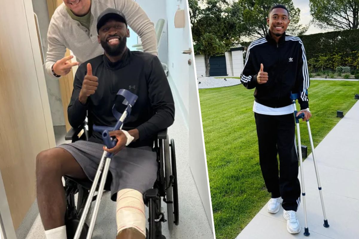 Rüdiger y Alaba con muletas