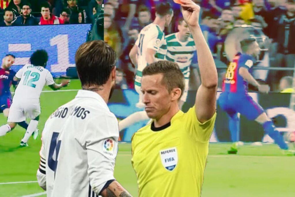 Todas las polémicas de Hernández Hernández, el mayor «villano» del Real Madrid Hernández Hernández expulsando a Ramos y detrás penaltis pitados a Barça y no pitados al Real Madrid