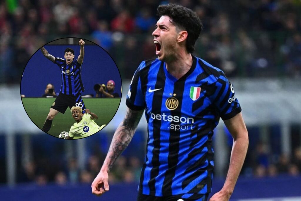 El Real Madrid observó a Bastoni: es el tapado Bastoni celebrando en la cara de Lamine y al lado mirando a la grada