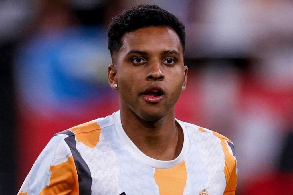 Rodrygo en un calentamiento