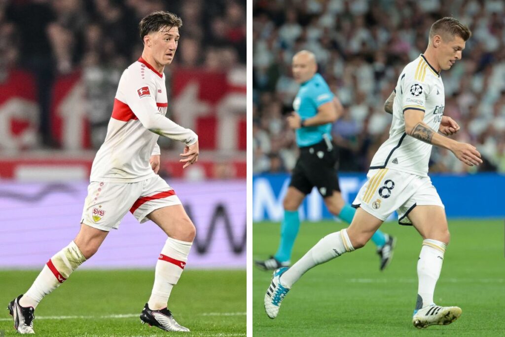 Angelo Stiller en un lado y al otro Toni Kroos