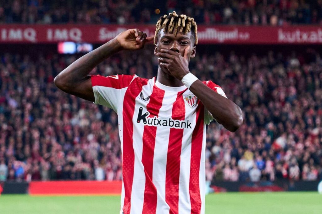 Nico Williams celebrando un gol con el Athletic