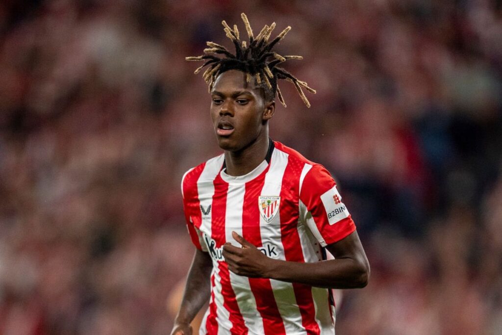 Nico Williams en un partido con el Athletic