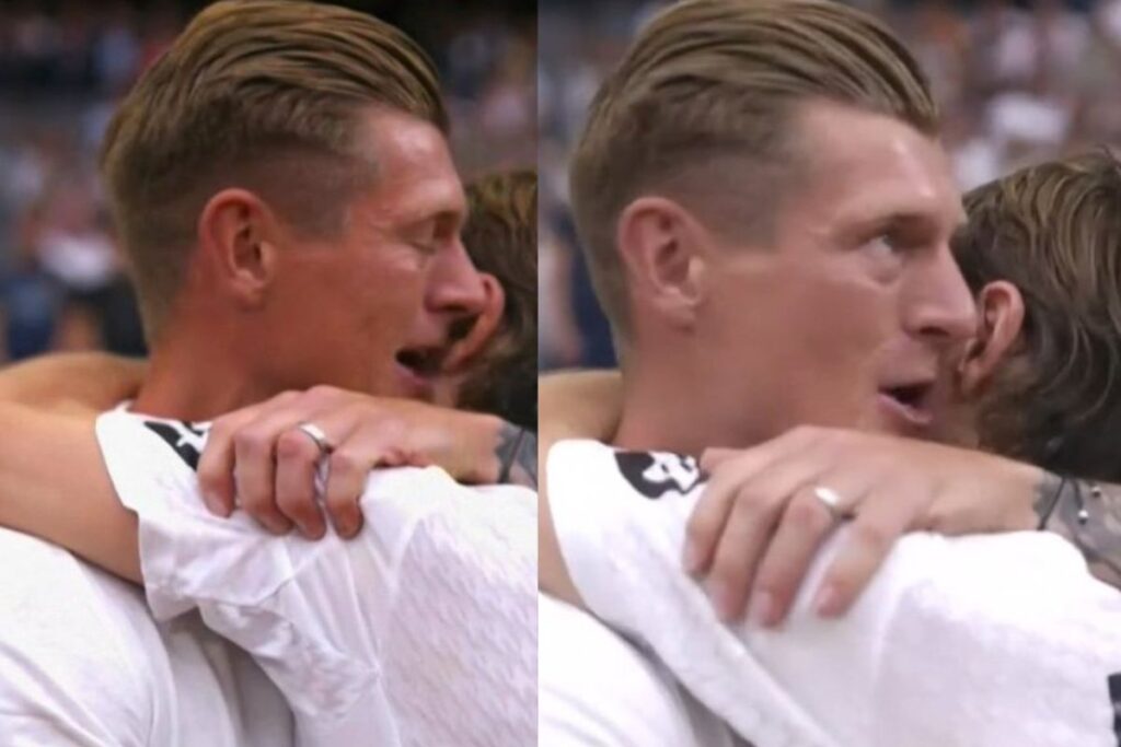 Lo que le dijo Kroos a Modric en la despedida: «Estoy…» Kroos hablando con Modric
