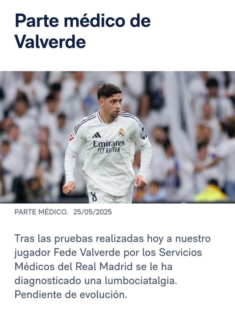 El parte médico de Valverde