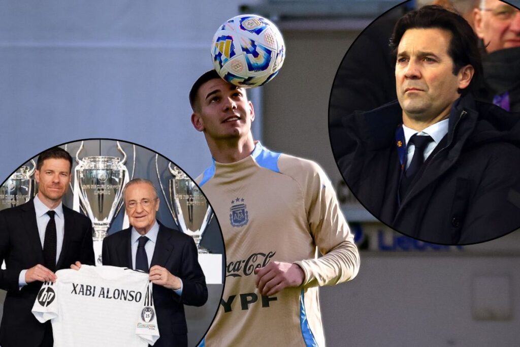 Solari, Xabi y un adiós: así se fragua la operación por Franco Mastantuono Franco Mastantuono con dos círculos, en uno Xabi y Florentino y en el otro a Solari