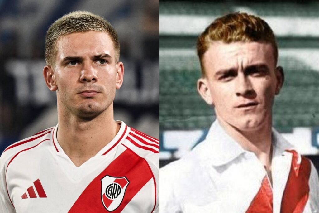 Mastantuono y Di Stéfano con River