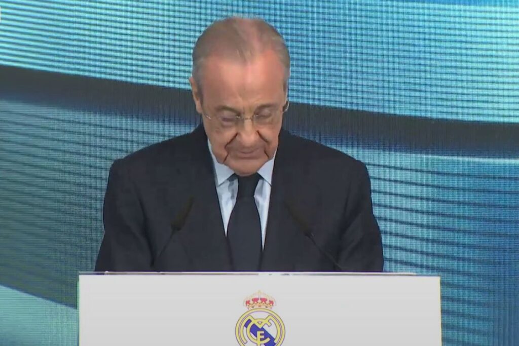 Florentino en la presentación de Huijsen