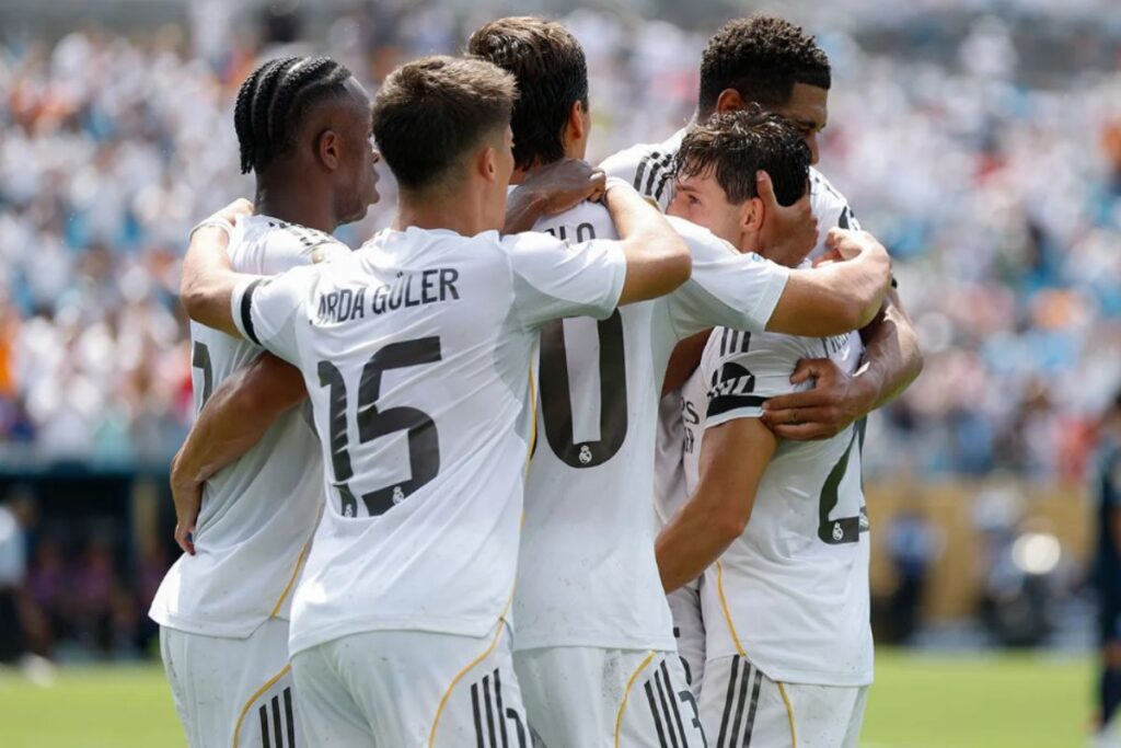 Celebración de un gol del Real Madrid