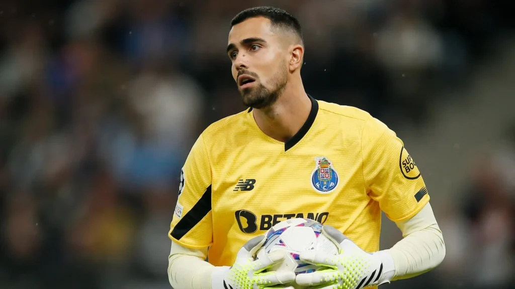 Diogo Costa en un partido con el Oporto