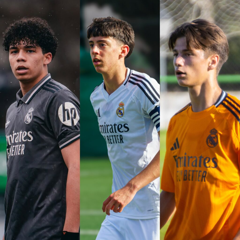 León, Company y Enzo con el filial del Real Madrid