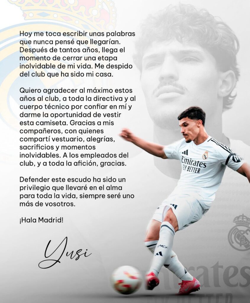 La carta de despedida de Yusi