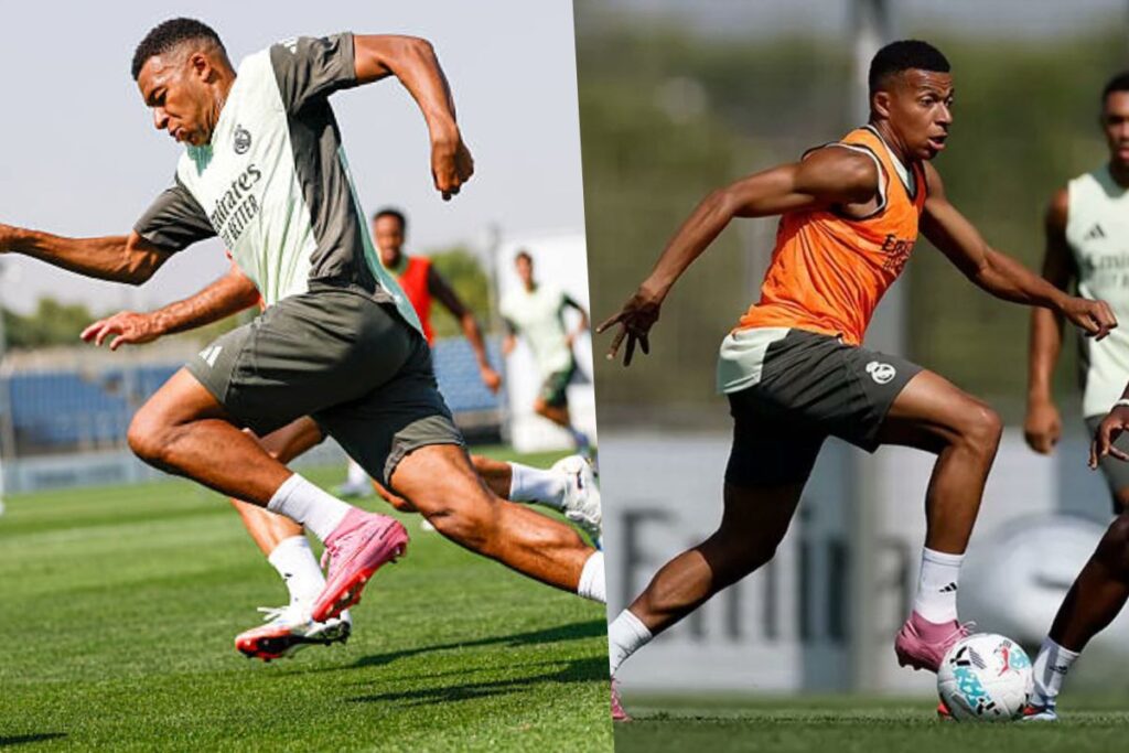 Mbappé entrenándose con el Real Madrid