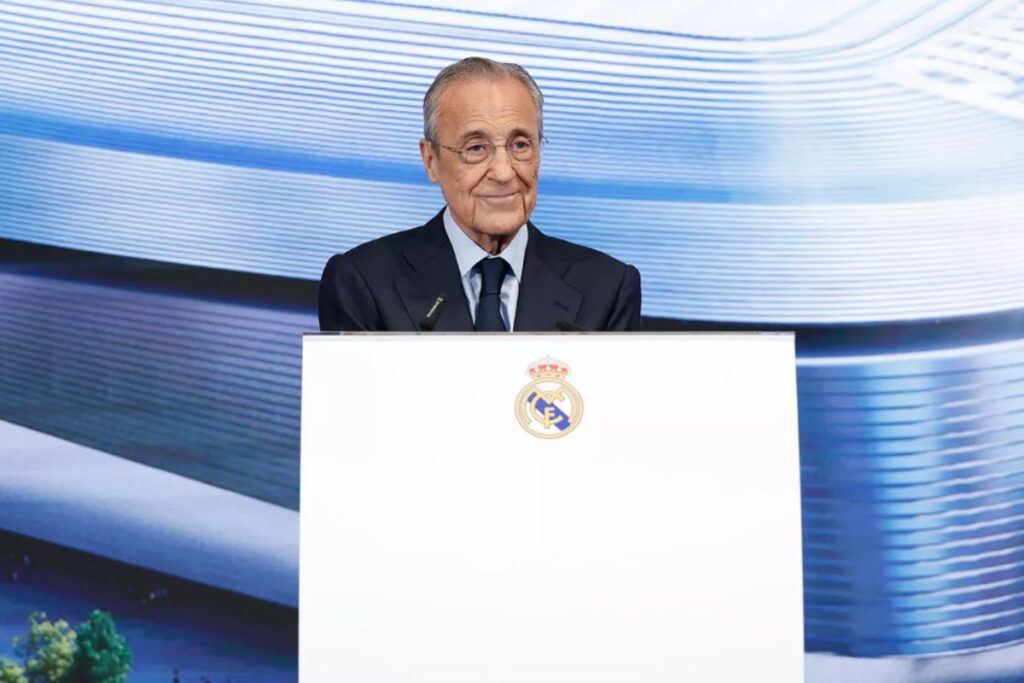 Florentino en un acto con el Real Madrid