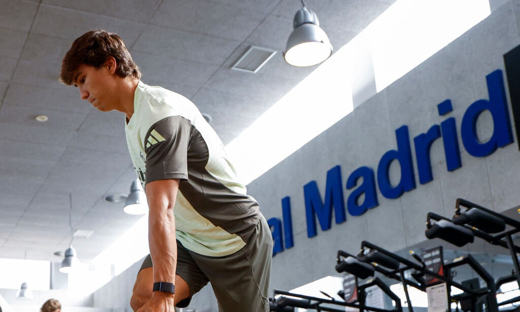 Gonzalo entrenándose en las instalaciones del Real Madrid (Getty)