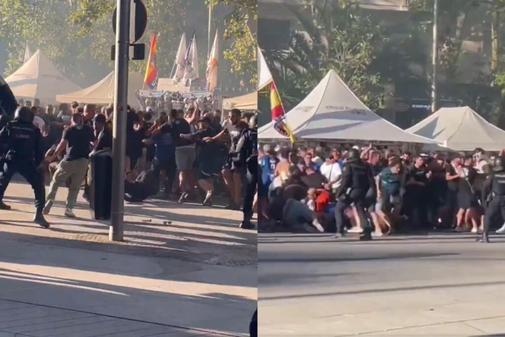 Graves disturbios entre los ultras del Marsella y la Policía en la entrada al Bernabéu