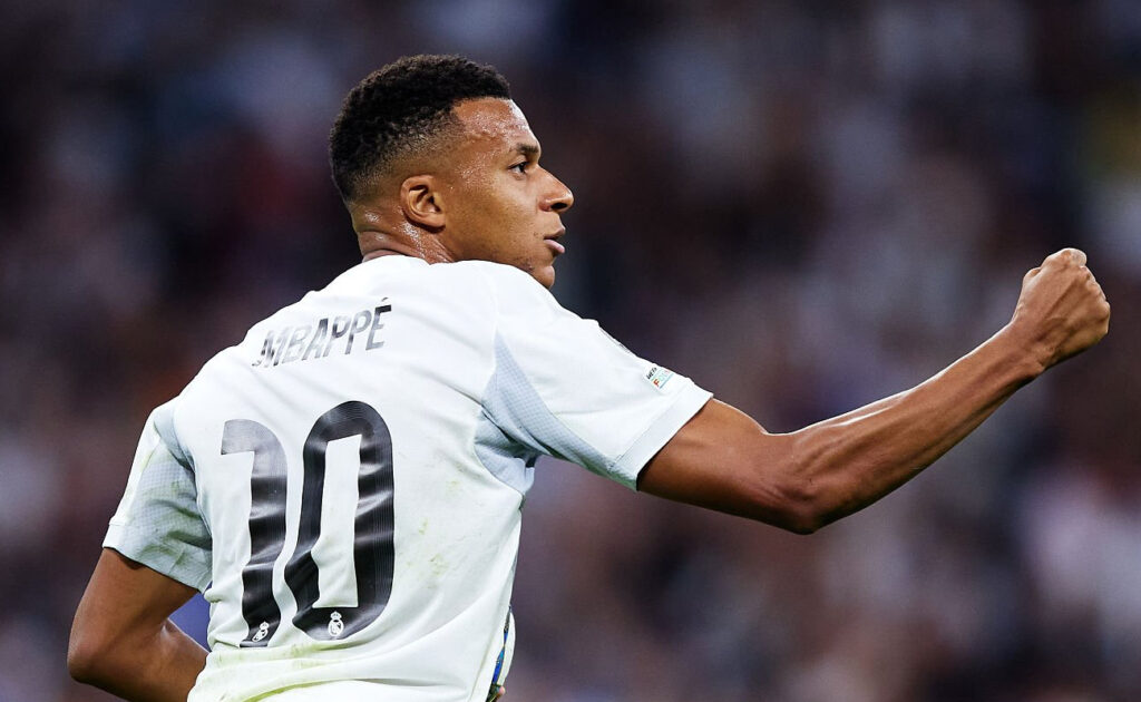 Mbappé celebra su tanto en Champions (Getty)