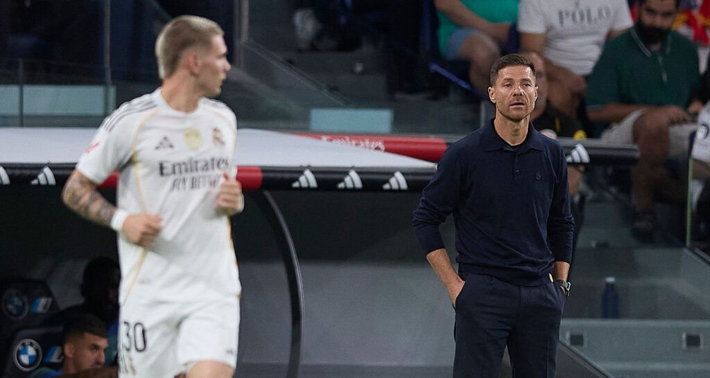 Xabi Alonso durante el encuentro ante el Mallorca (Getty)